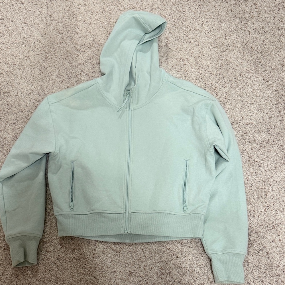 Soft green zip up hoodie